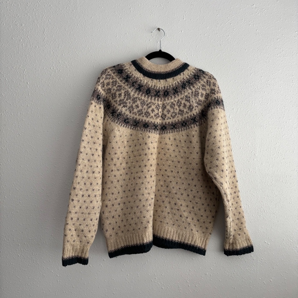 Cabin Fever Vintage Nordic Fair Isle 100% Shetland Wool Sweater - SZ M